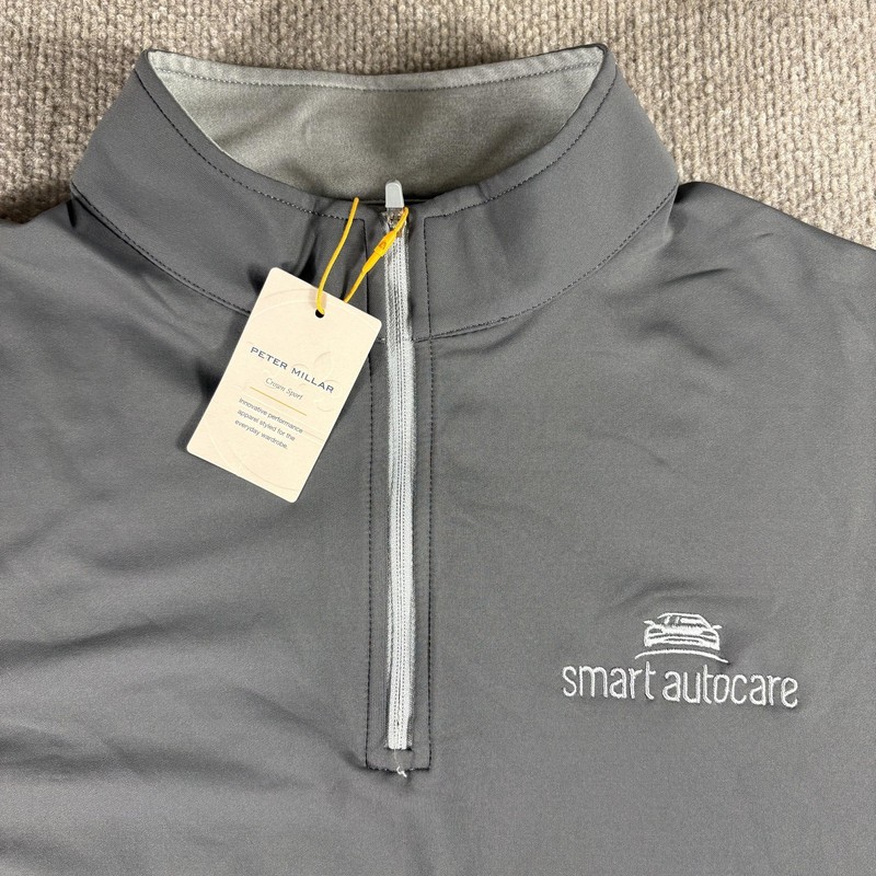 Peter Millar Pullover Mens Large Gray 1/4 Zip Long Sleeve Smart Autocare ME0EK40 gallery