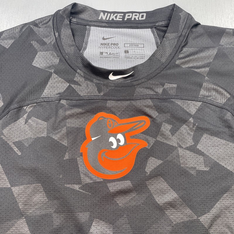 Nike Pro Hypercool Shirt Mens Large Baltimore Orioles Baseball MLB Fitted BLK gallery