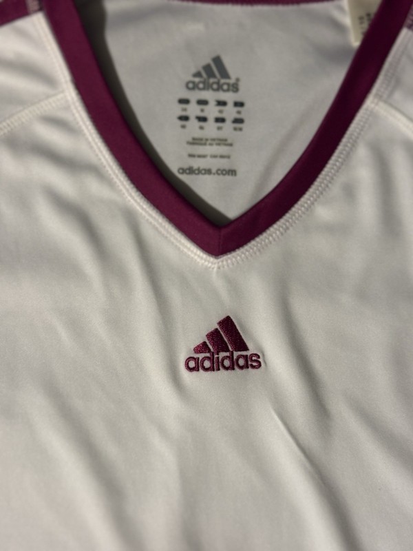 Adidas Active Athletic Performance 360 Medium Shirt V-Neck Short Sleeve White gallery