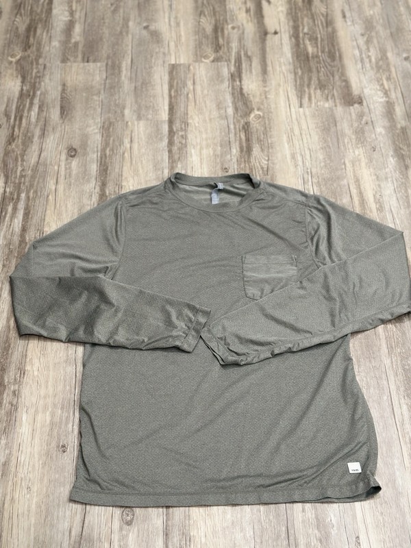 Vuori Men’s Tradewind Shirt Green taupe LS Performance Pullover V177 Pocket Sz M gallery