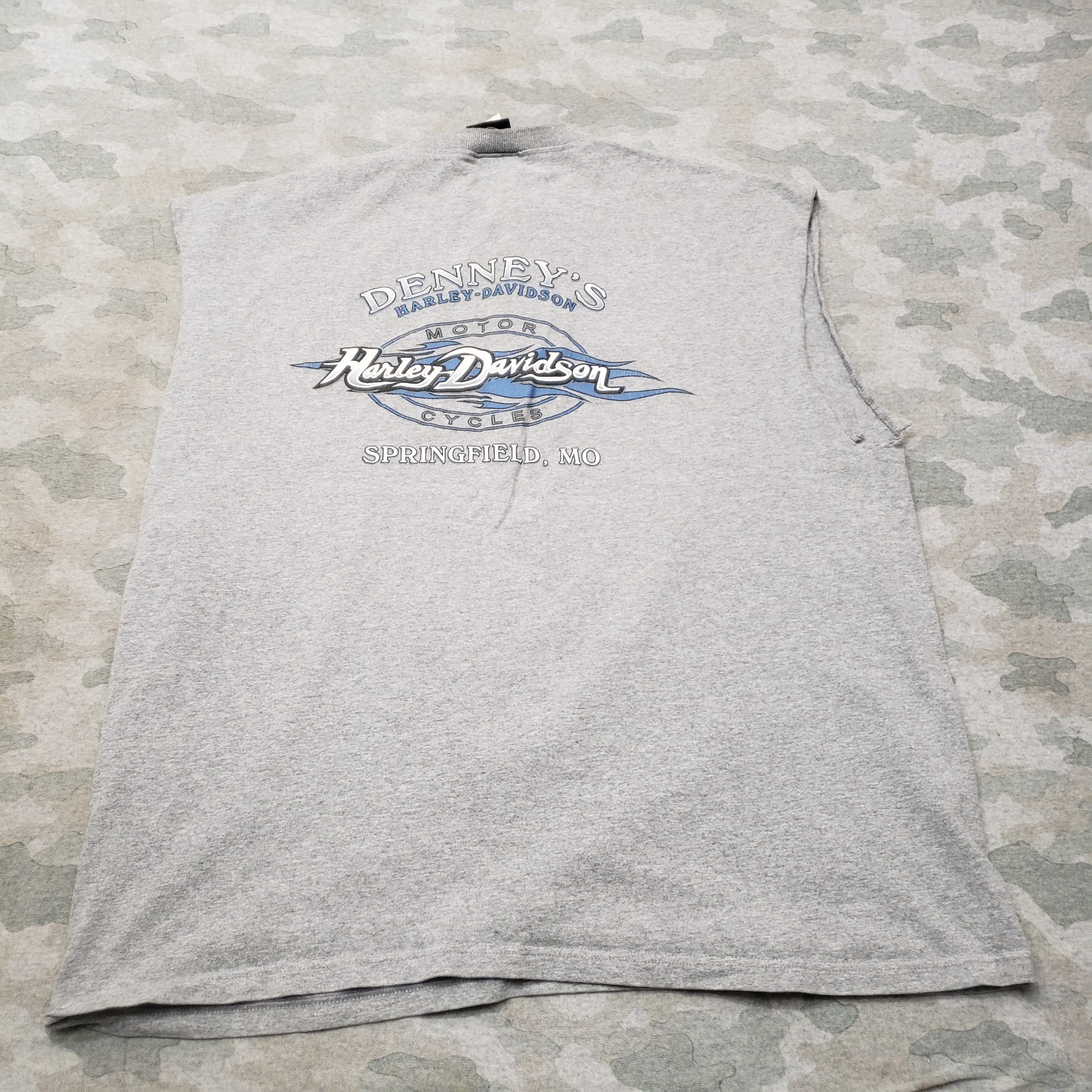 Vintage Harley Davidson Tank Shirt Mens XL Gray Henley Sleeveless Motorcycle gallery