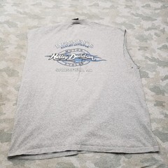 Vintage Harley Davidson Tank Shirt Mens XL Gray Henley Sleeveless Motorcycle