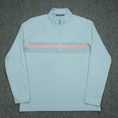 Travis Mathew Pullover Mens Large Blue Chest Stripe Quarter Zip Performance