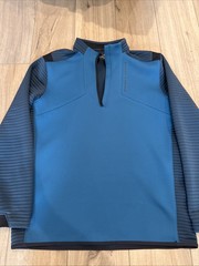 Under Armour Pullover Men’s Large Blue Quarter Zip Ribbed Coldgear Outdoor Golf