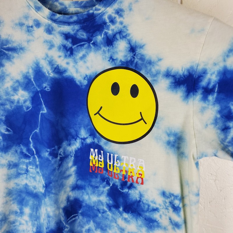 Happy Daze Shirt Mens Medium Blue Tie Dye Crew Neck Short Sleeve Fresh Baked gallery