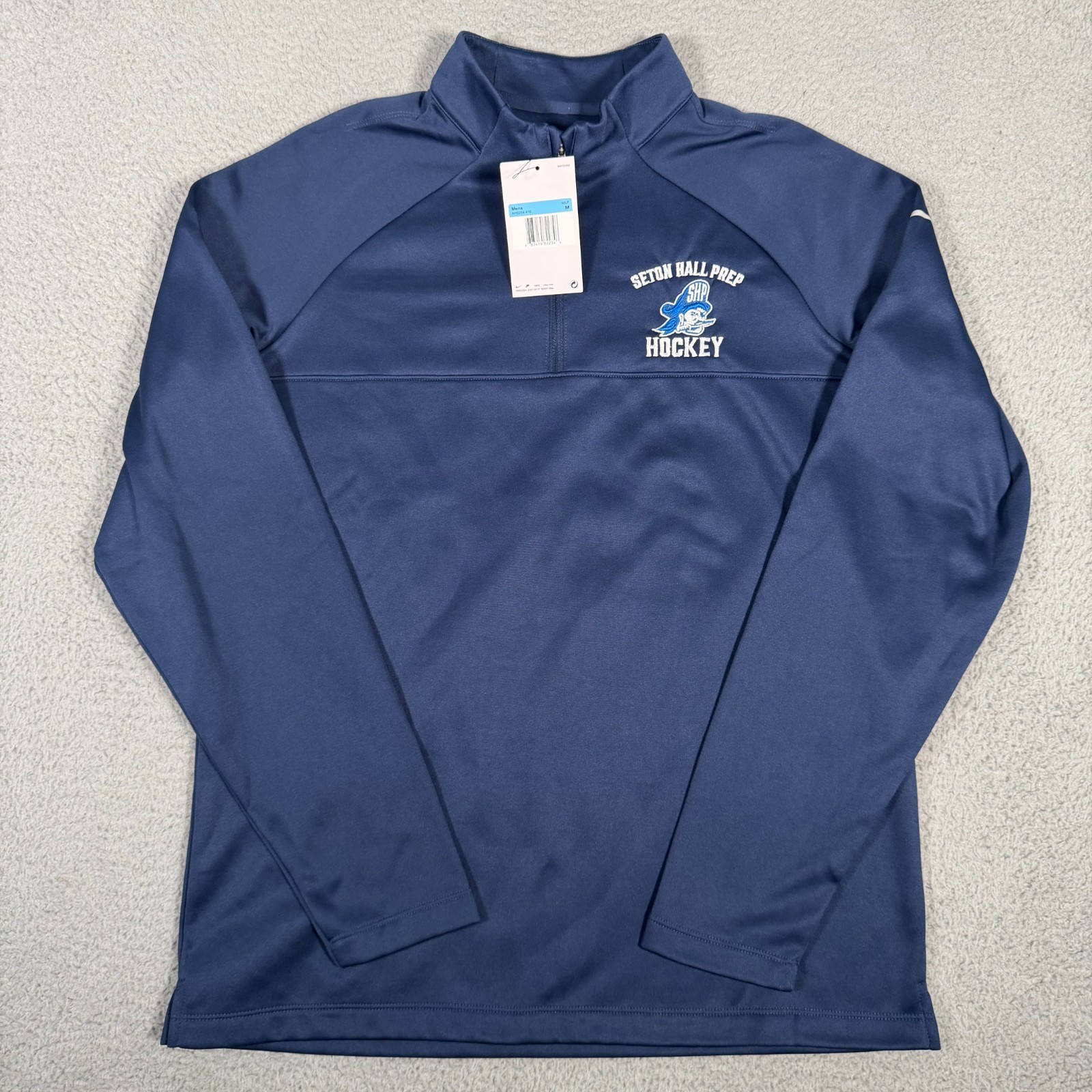 Nike Sweater Mens Medium Blue Seton Hall Prep Pirates Hockey 1/4 Zip Therma New gallery