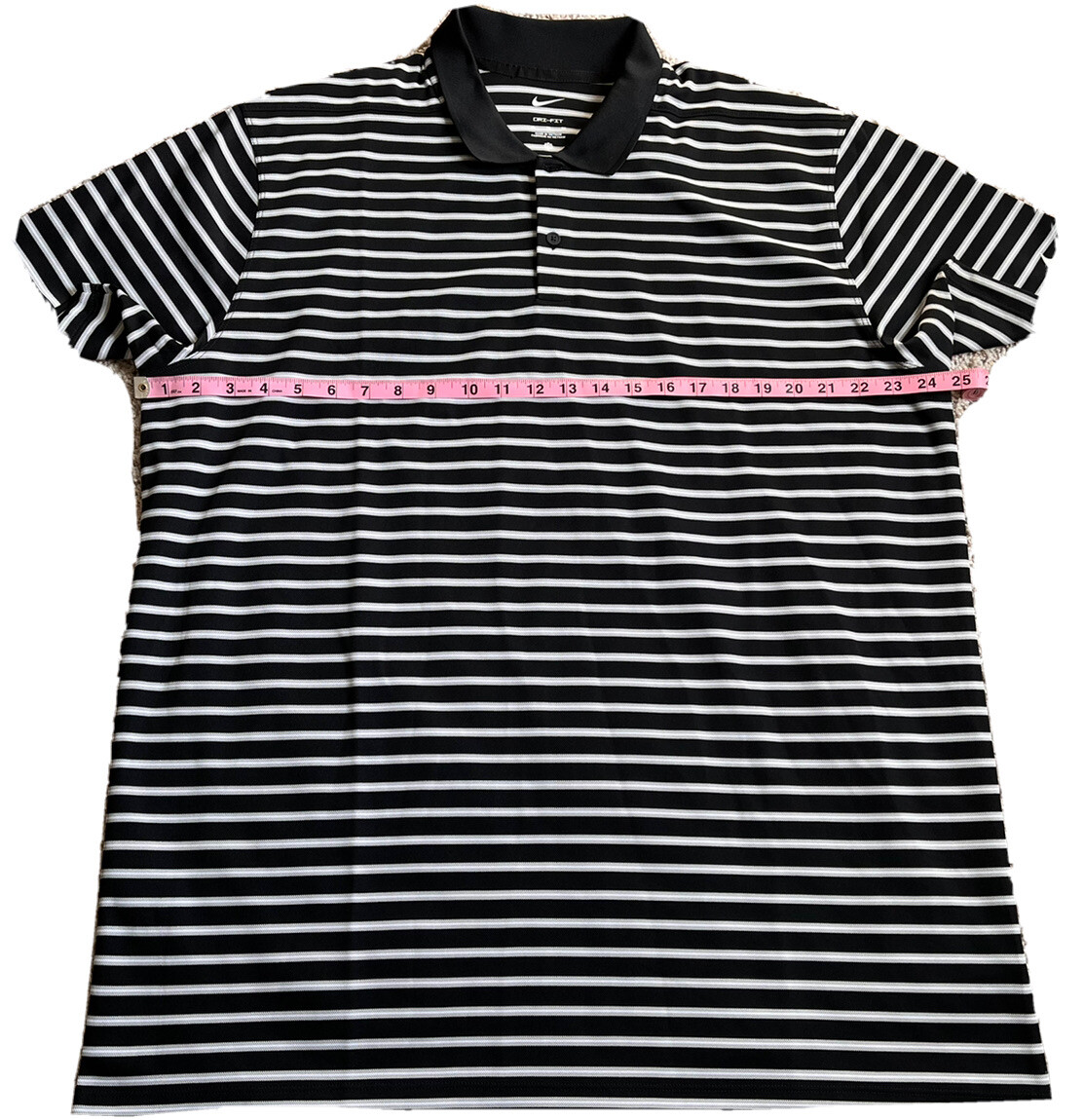 NIKE Men’s GOLF DRI-FIT VICTORY STRIPE POLO SHIRT Black Gray DH0835-010 X Large gallery