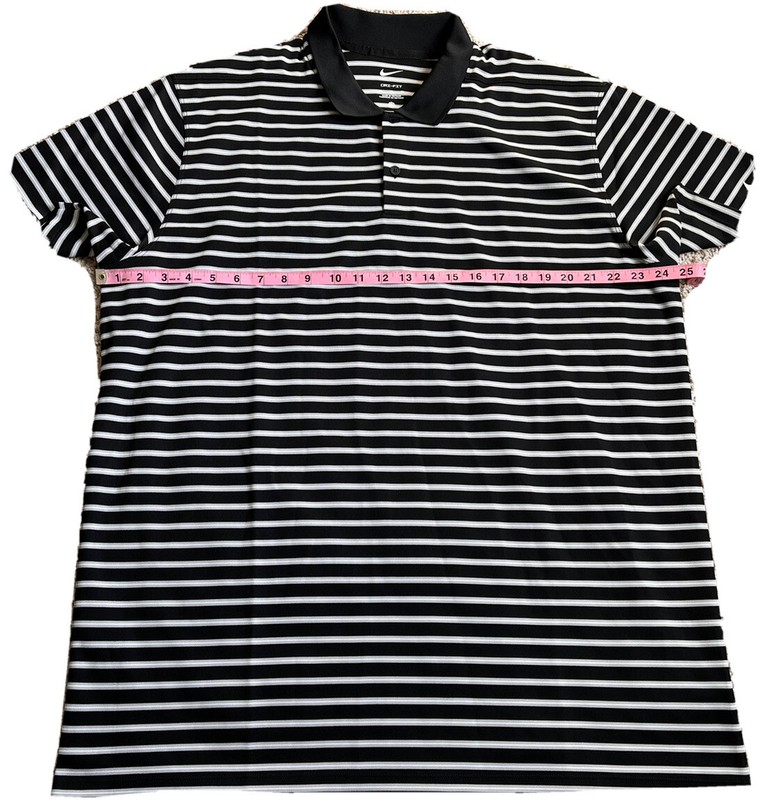 NIKE Men’s GOLF DRI-FIT VICTORY STRIPE POLO SHIRT Black Gray DH0835-010 X Large gallery