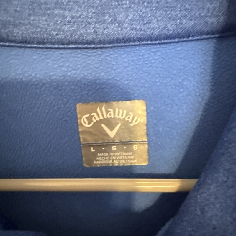 Callaway Men's Pullover 1/4 Zip Long Sleeve Fleece Lined Sweater Blue Size Large gallery