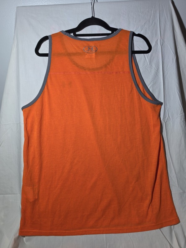 ​Under Armour Threadborne HeatGear Men's Tank Top Orange/Grey XL NWOT Loose Fit gallery
