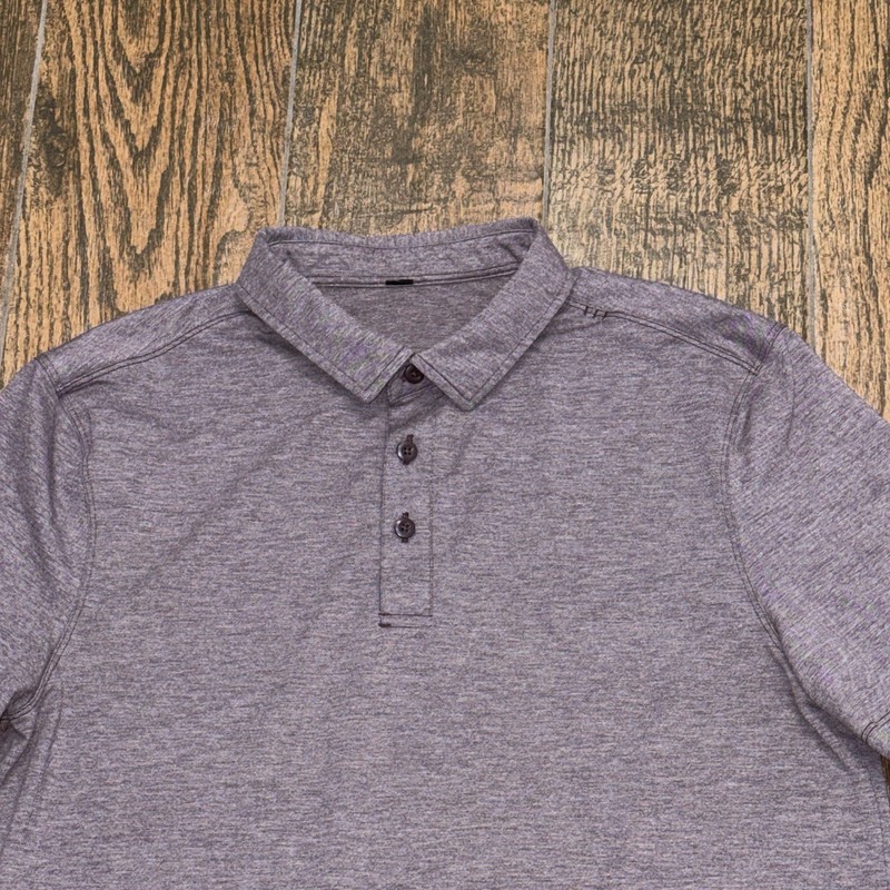 Lululemon Evolution Mens Plum Short Sleeve Polo Shirt Size. Medium gallery