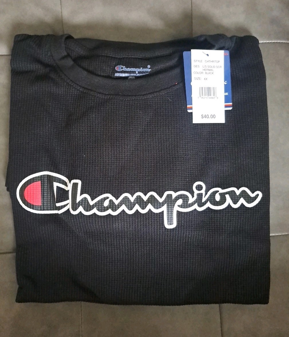 CHAMPION Brand New with Tags Thermal Shirt/Long Underwear Long Sleeve XXXXL gallery