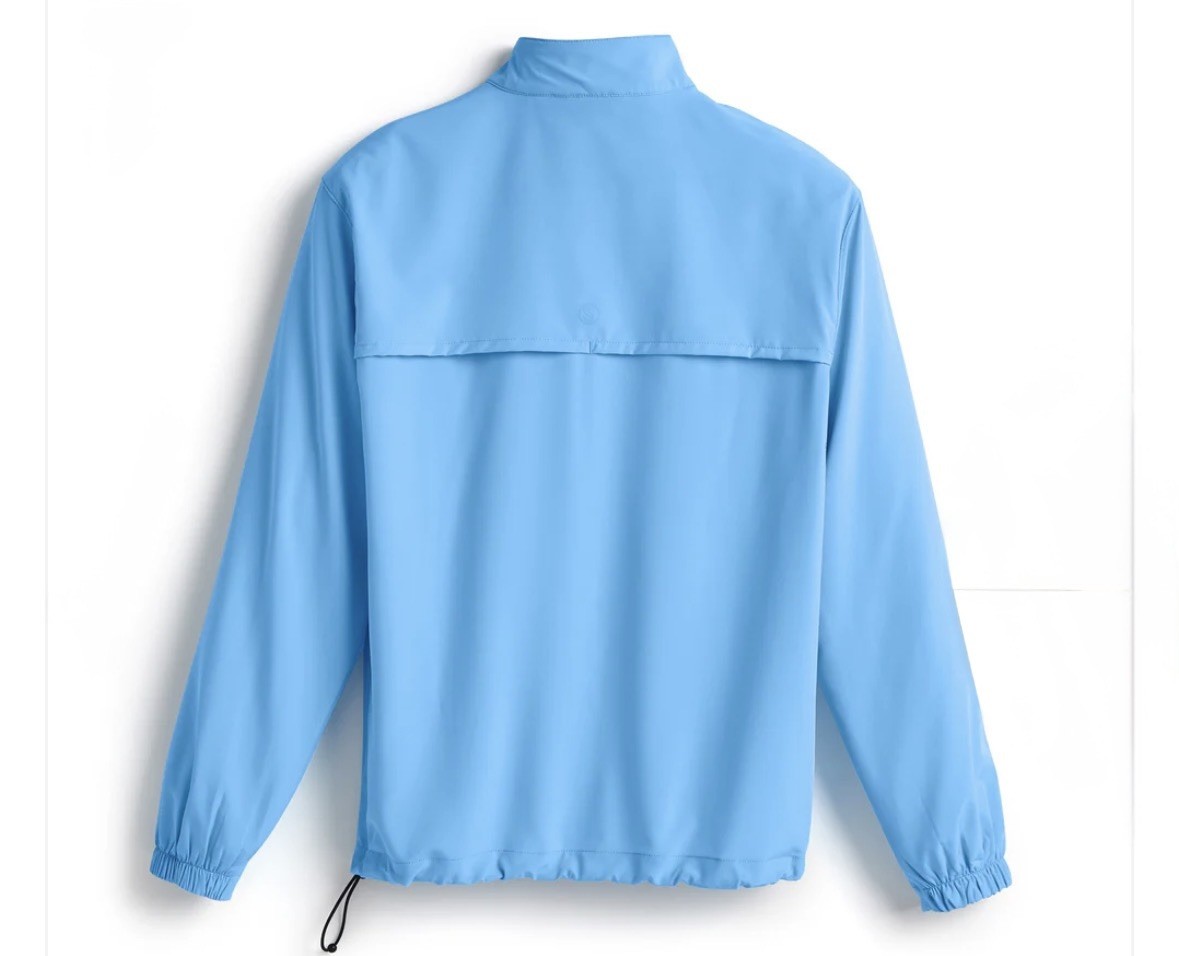 SCALES Men's Solid Quarter-Zip Pullover powder blue tropical print lining Sz S gallery