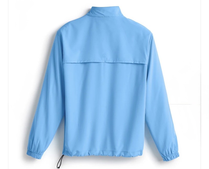SCALES Men's Solid Quarter-Zip Pullover powder blue tropical print lining Sz S gallery