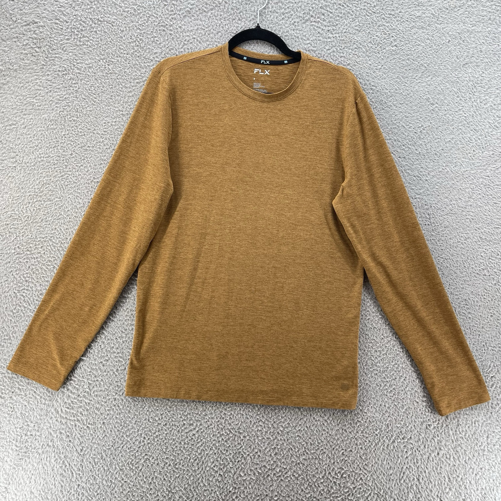 Flax T-Shirt Men Small Brown Heather Stretch Performance Activewear Gym Light gallery