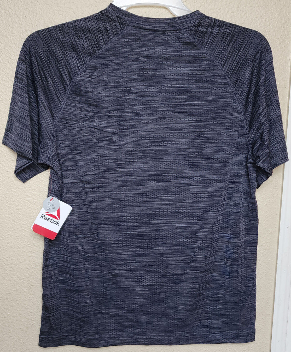 Reebok Men's Black Heather Short Sleeve T-Shirt Space Dye Tee Size S BRAND NEW gallery