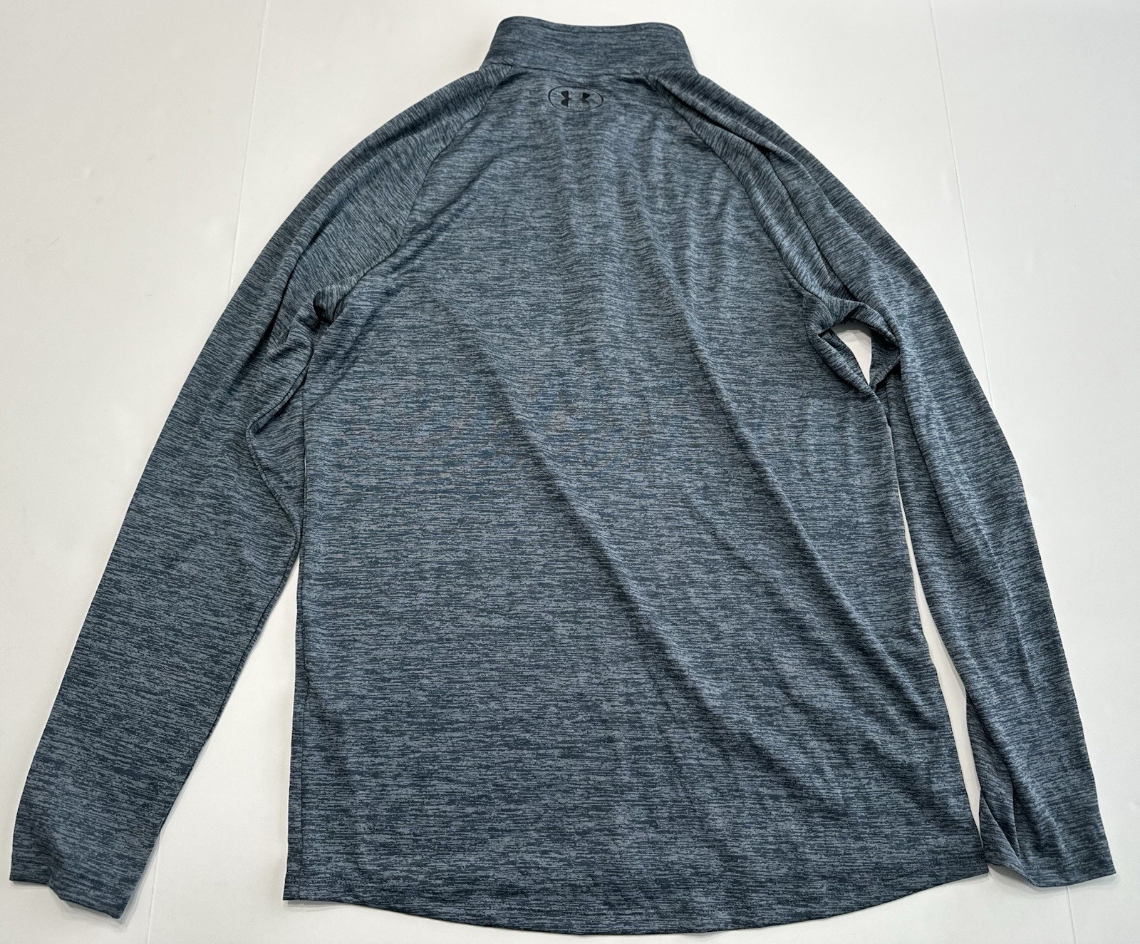 Under Armour Mens 1/2 Zip Size Small Loose Fit Blue/Gray Heather Shirt gallery