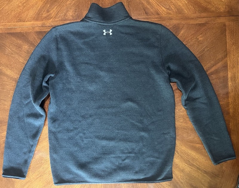Under Armour — Men's Large Black Fleece Mock Neck Button Pullover gallery