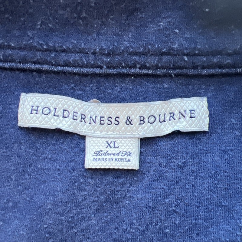 Holderness & Bourne 1/4 Zip Pullover Sweater Men's XL Blue Oakmont Squirrel Logo gallery