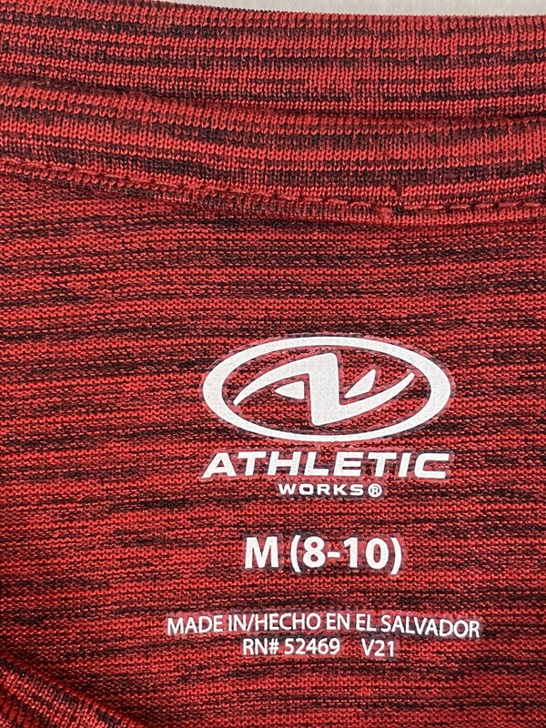 Athletic Works Men's Long Sleeve T-shirt M (8-10) Heather Red Size M gallery
