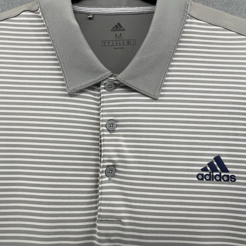 Adidas Minimal Clean Polo Grey M Mens Casual Summer Golf Classic Essential gallery
