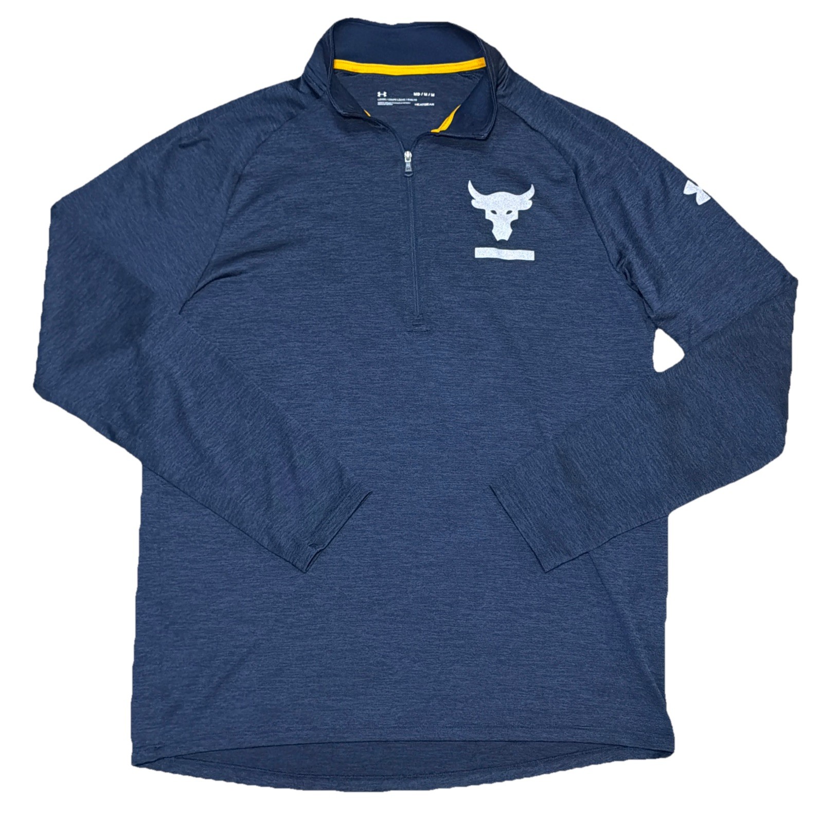 Under Armour Heatgear Project Rock Mens Loose 1/4 Zip Pullover Size Medium Blue gallery