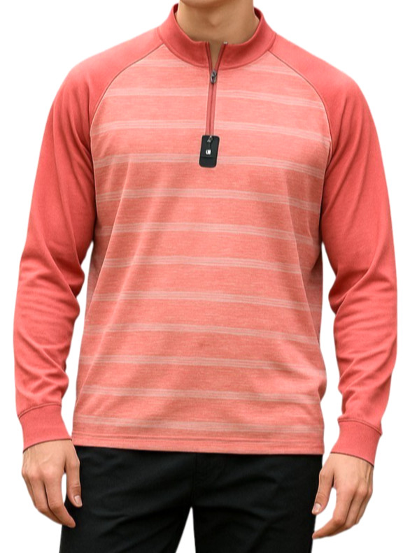 NWT Johnnie-O Bert 1/4 Zip Pullover Men's XL Pink Performance Golf MSRP $128