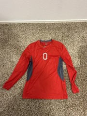 Nike Pro Combat Team Issue Ohio State Buckeyes Baseball Scarlet Gray Long Sleeve