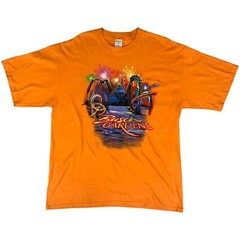 Vintage Early 00s Orange Busch Gardens Seaworld Destination Tourist T-Shirt XL