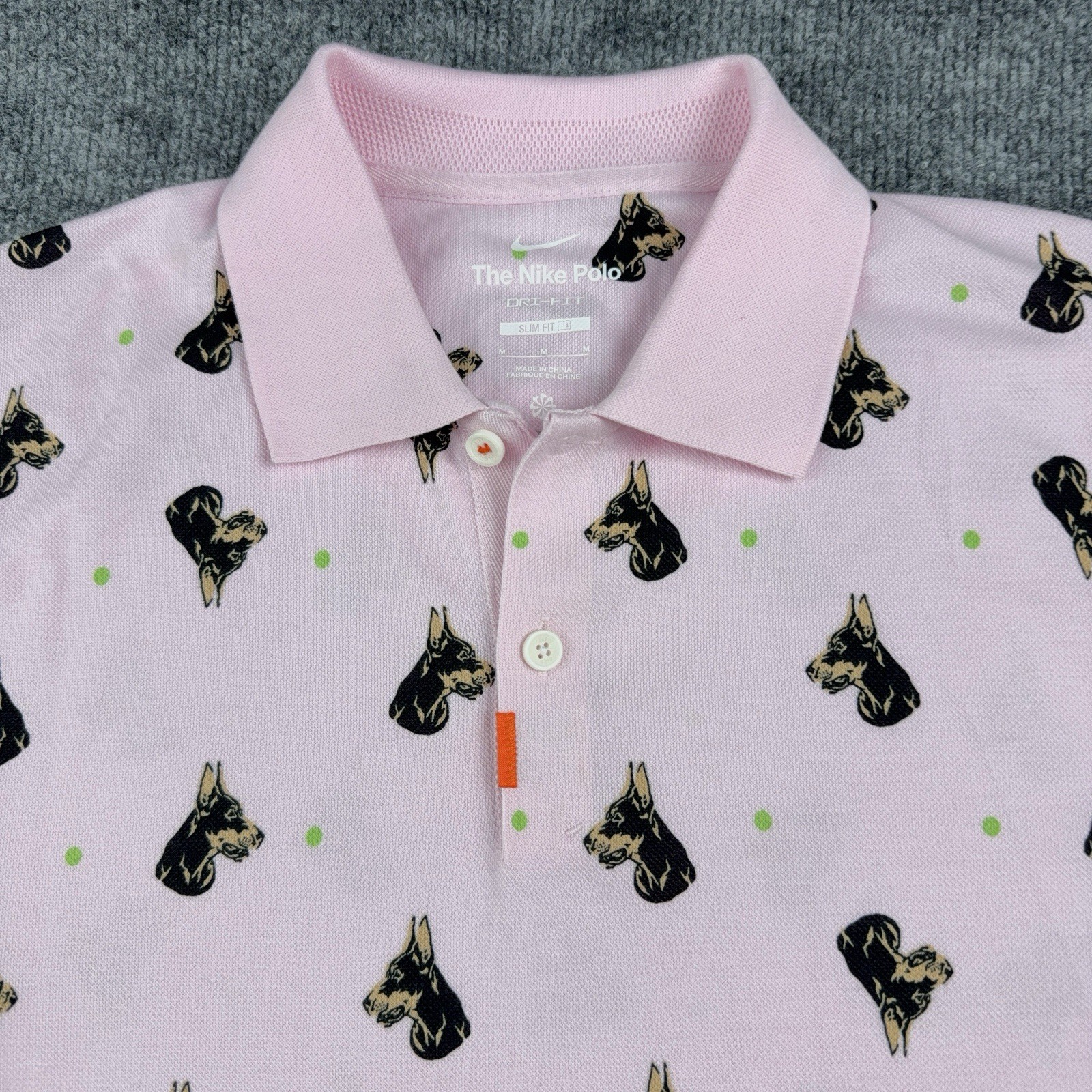 Nike DRI FIT Doberman All Over Slim Fit Tennis Polo Mens M DQ4577-379 gallery
