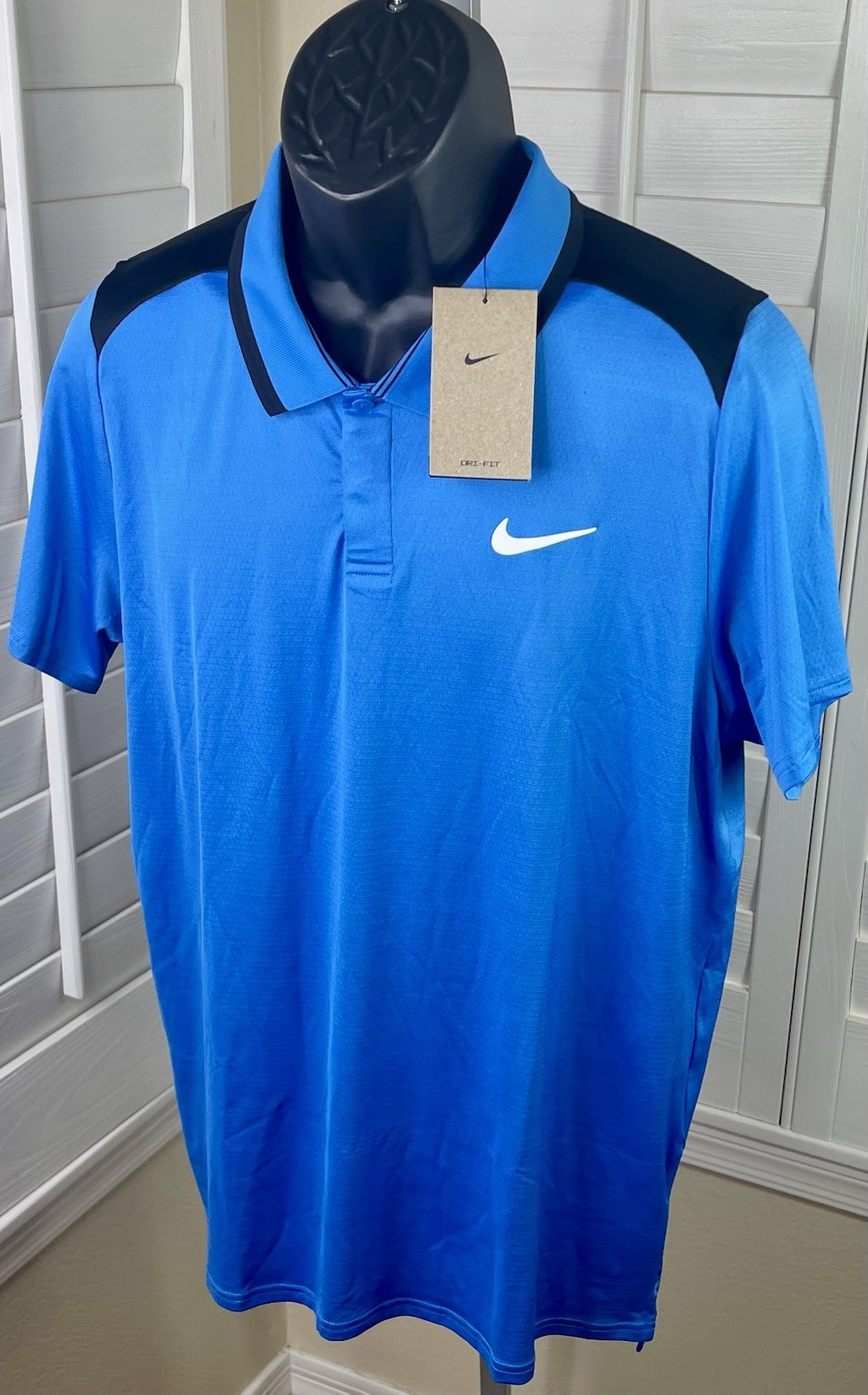 Nike Court Dri-Fit Advantage Blue Tennis Polo Shirt FD5314-435, Men’s L, NWT $68 gallery