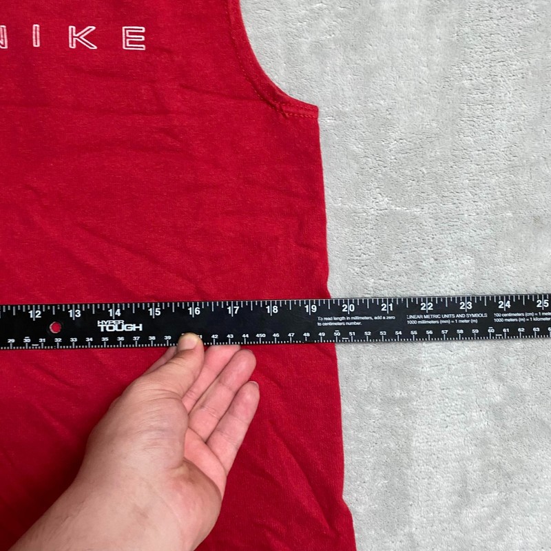 Vintage 90s Nike Tank Top Mens Small Red Cotton Spellout Sleeveless Workout gallery