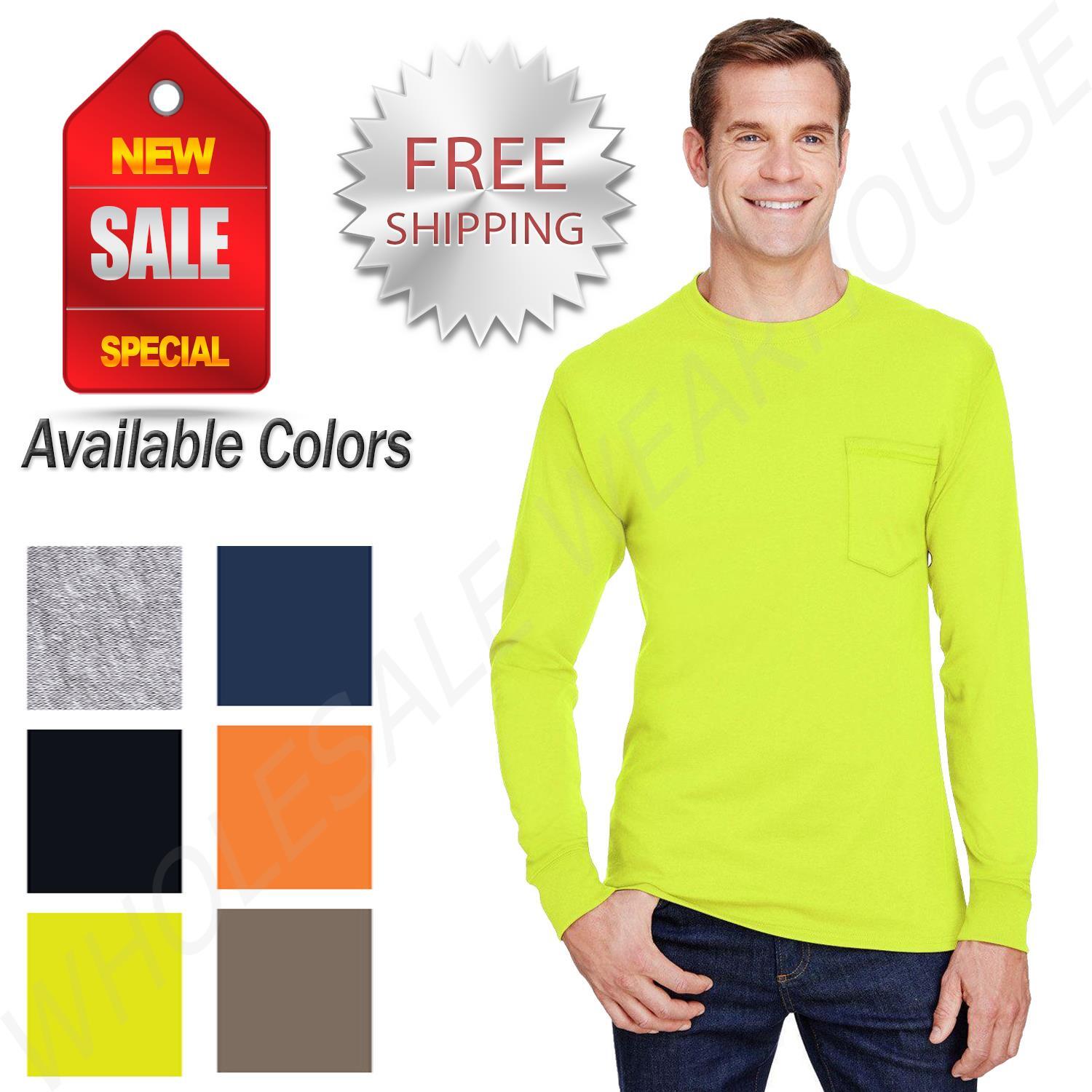 Hanes Men's Workwear Long-Sleeve Pocket T-Shirt W120 gallery