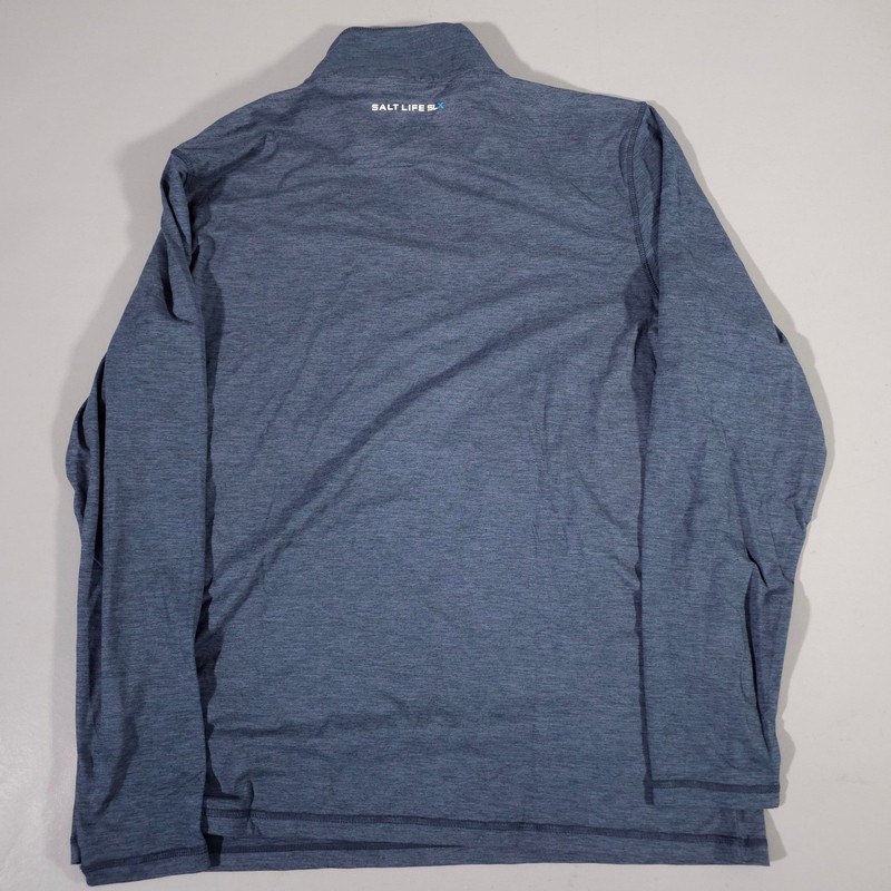 Salt Life SLX Performance Pullover Mens XL Navy Heather Quarter Zip SLM6249 gallery