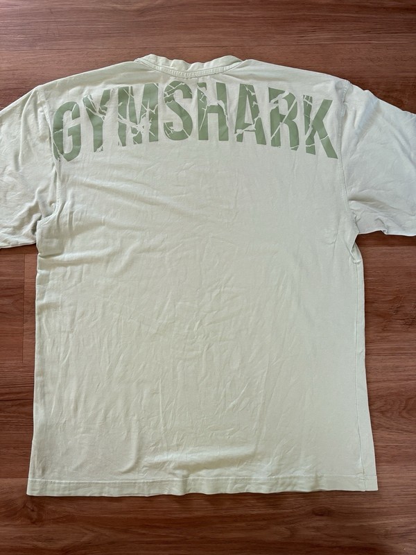 Gymshark Men's Medium Light Green Short Sleeve Spellout Logo Fitness T-Shirt Tee gallery