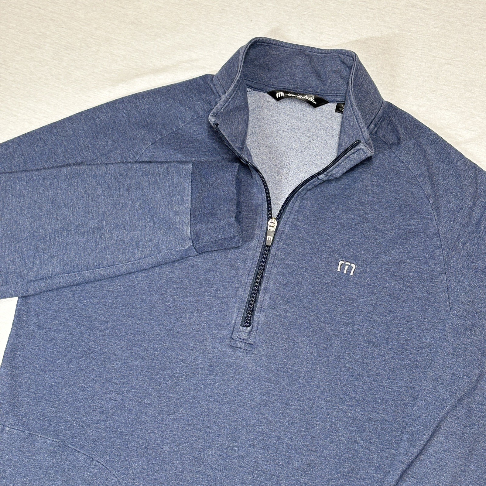 Travis Mathew 1/4 Zip Pullover Size Medium Blue Performance gallery