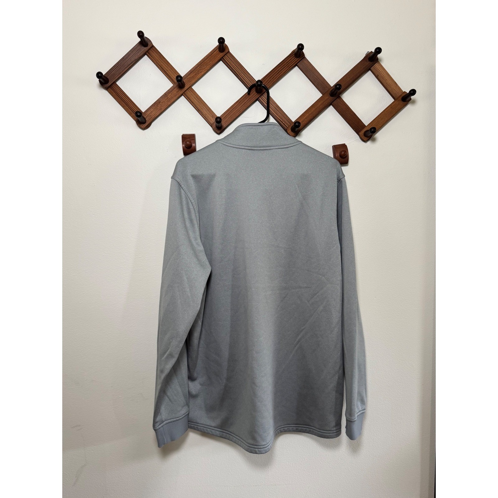 Under Armour ColdGear Mens XL Quarter Zip Pullover Grey Loose Fit Mock Neck Logo gallery