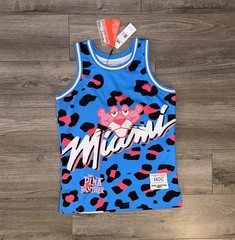 Headgear Classics Leopard Print Pink Panther Miami Basketball Jersey Mens Small