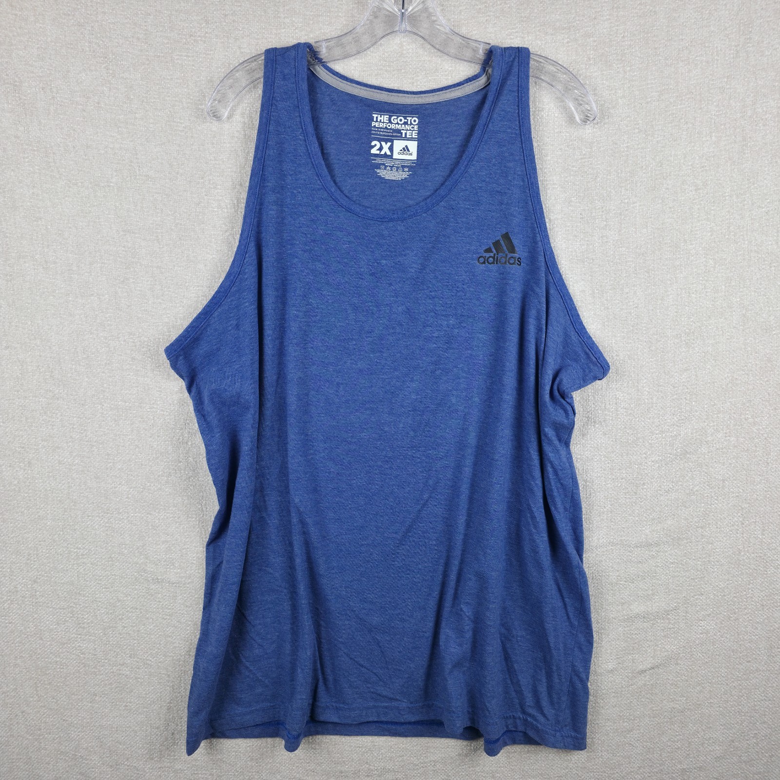 Adidas Climalite The Go To Performance Tee Tank Top Mens 2X Blue Lightweight gallery