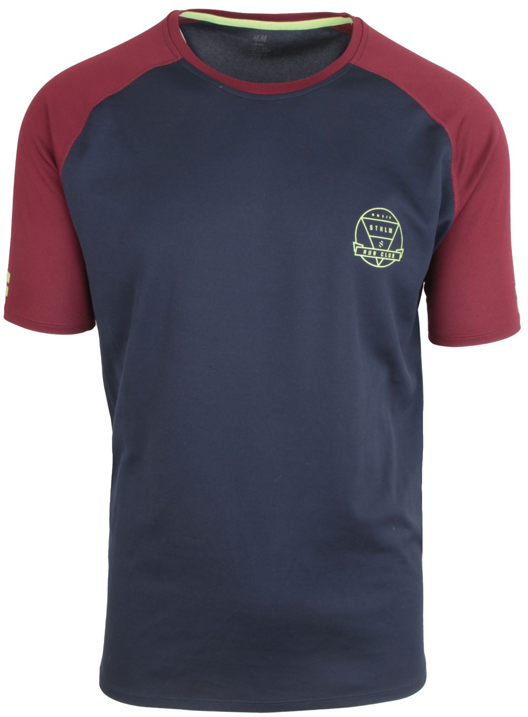 H&M SPORT Mens Short Sleeve Functional Shirt T-Shirt Crew Neck Size XL Blue Stretch gallery