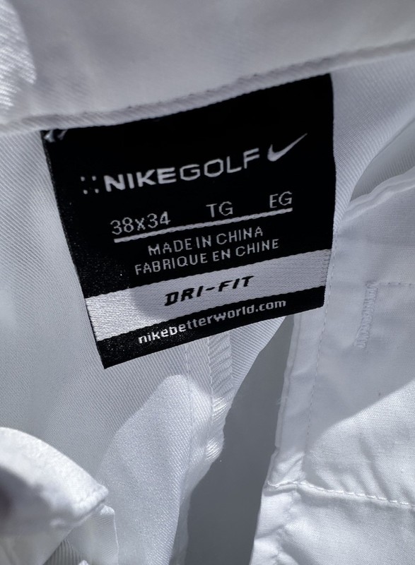 NWT Nike Golf Flat Front Dri-Fit Tech Pants White 472532 Classic Men Size 38x34 gallery