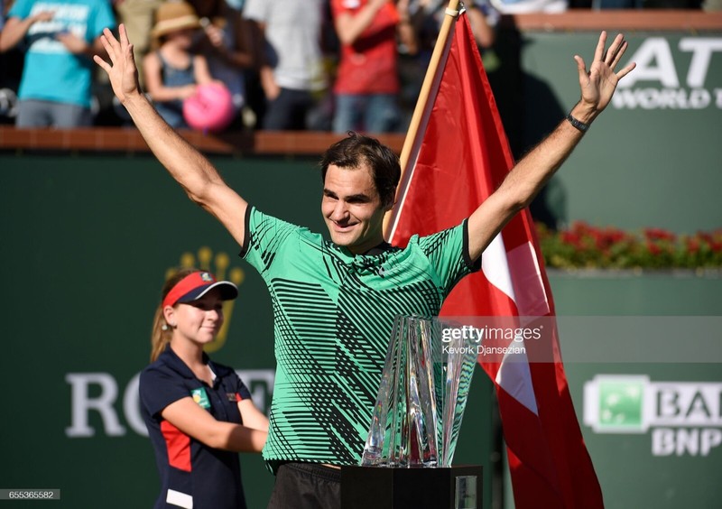 Nike Roger Federer RF 2017 Indian Wells Miami Henley Polo Tennis Shirt Uniqlo ON gallery