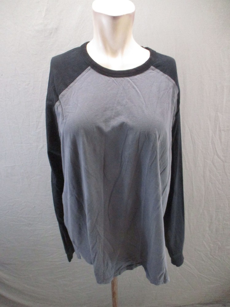 DIP Size XL Mens Gray 100% Organic Cotton Crew Neck Long Sleeve Athletic Top 397