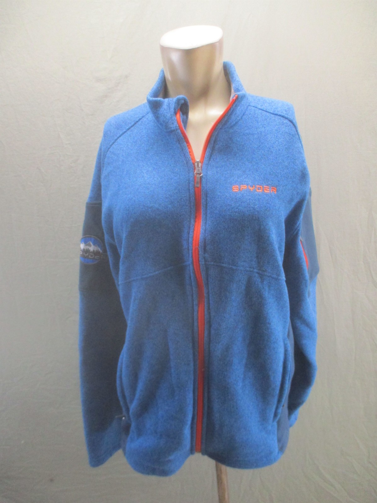 Spyder Size M Mens Blue Long Sleeve Full Zip Pockets Outdoor Hiking Jacket 479 gallery