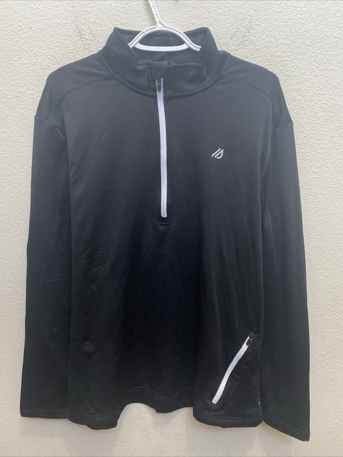 Eddie Bauer Motion Men's Large Black Pullover Long Sleeve 1/4 zip Free Dry NWT gallery