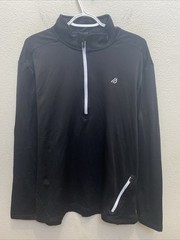 Eddie Bauer Motion Men’s Large Black Pullover Long Sleeve 1/4 zip Free Dry NWT