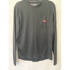 Wrangler Mens Medium Crew Neck Pullover Long Sleeve T Shirt Black