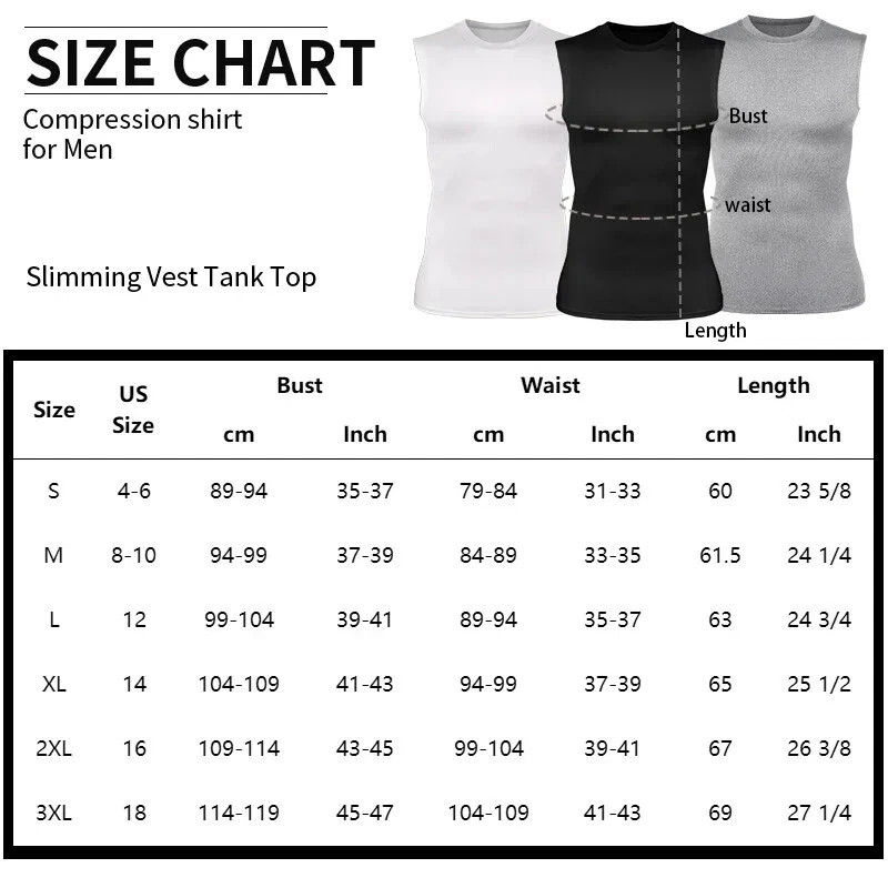 Men Athletic Compression Shirt Workout Shaper Tank Top Base Layer Sport Gym Vest gallery