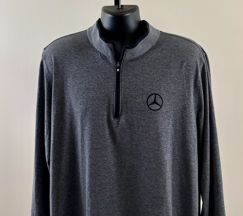 FOOTJOY GOLF Mens XL Gray Heather 1/4 Zip Midlayer Mercedes Long Sleeve Pullover gallery