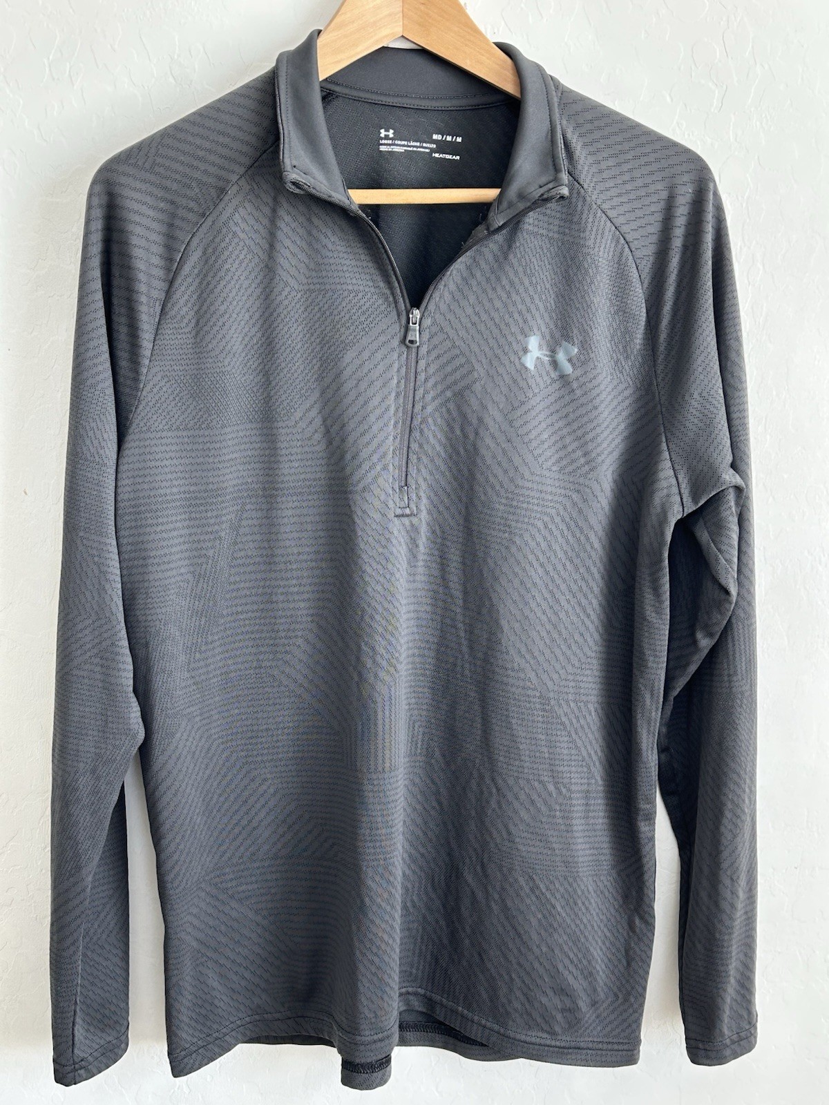 Under Armour Shirt Men’s Gray Medium Long Sleeve Heat Gear Active Light Weight gallery